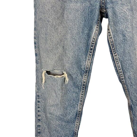 Zara Womens High Rise Distressed Medium Wash Blue Jeans Relaxed Mom Fit sz 4 - Picture 6 of 16